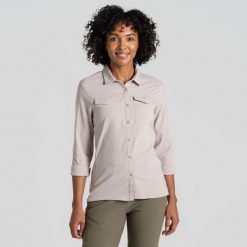 Koszula podróżnicza damska Craghoppers NosiLife Pro LS Shirt III. Brązowe koszule Craghoppers, bez wzorów, casualowe, bez kołnierzyka, bez ramiączek. Za 505.00 zł.