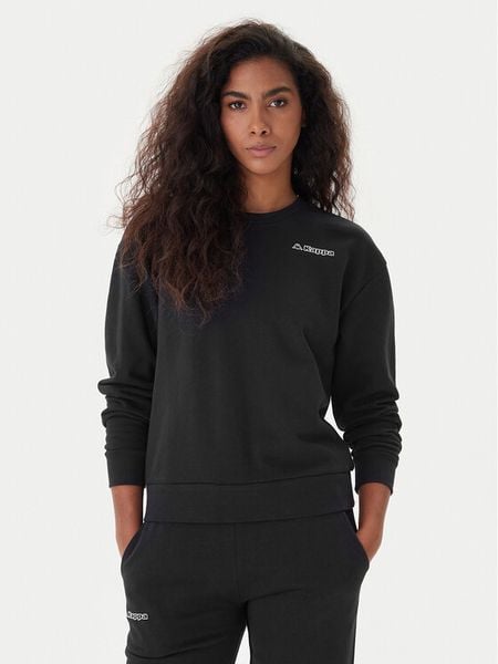 Kappa Bluza Logo Fekka 371M5EW Czarny Regular Fit. Czarne bluzy Kappa, l, bez wzorów, z bawełny, bez kaptura. Za 79.99 zł.