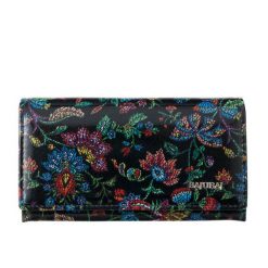 Duży portfel damski BajuBaj ze skóry licowej z biglem PD1602s115n. Niebieskie portfele bez wzorów, ze skóry. Za 171.00 zł.