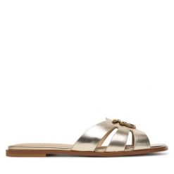 Klapki PINKO. Żółte klapki Pinko, bez wzorów, bez obcasa. Za 919.99 zł.