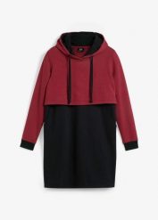 Sukienka dresowa ciążowa i do karmienia. Czarne sukienki bonprix, bez wzorów, z dresówki, bez kołnierzyka, moda ciążowa, bez ramiączek. Za 179.99 zł.