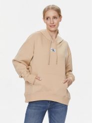 Calvin Klein Jeans Bluza J20J222539 Beżowy Oversize. Brązowe bluzy Calvin Klein Jeans, s, bez wzorów, z bawełny, bez kaptura. Za 249.99 zł.