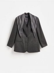 Marynarka z chustą - ciemnoszary. Szare marynarki i żakiety Reserved, l, bez wzorów, z tkaniny. Za 249.99 zł.