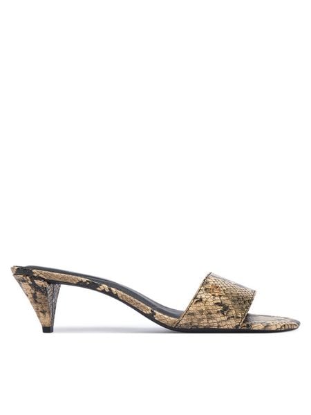 Tommy Hilfiger Klapki Th Mid Mule FW0FW09429 Beżowy. Brązowe klapki TOMMY HILFIGER, bez wzorów, ze skóry, bez obcasa. Za 489.99 zł.