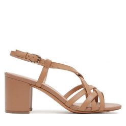 Sandały Geox. Brązowe sandały Geox, bez wzorów, bez obcasa, na słupku, bez zapięcia. Za 519.99 zł.