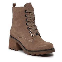 Botki Caprice. Brązowe botki Caprice, bez wzorów, bez obcasa, na słupku, bez zapięcia. Za 499.99 zł.