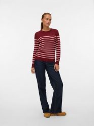 ONLY Sweter w kolorze bordowo-jasnoróżowym rozmiar: XS. Czerwone swetry Only, xs, bez wzorów, bez ramiączek. Za 88.23 zł.