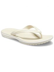 Crocs Japonki "Crocband" w kolorze kremowym rozmiar: 46/47. Brązowe klapki Crocs, bez wzorów, z otwartym noskiem, bez obcasa. Za 88.02 zł.