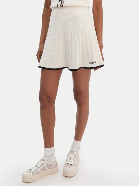 Guess Spódnica mini V6RD07 Z4652 Écru Regular Fit. Spódnice Guess, s, z aplikacjami, z syntetyku, mini. Za 299.99 zł.