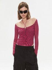 Pinko Body Birba 102221 A1A0 Różowy Slim Fit. Czerwone body Pinko, l, bez wzorów, z syntetyku. Za 589.99 zł.