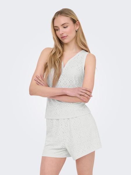 ONLY Bluzka w kolorze białym rozmiar: XL. Białe bluzki Only, xl, bez wzorów, bez kołnierzyka, bez ramiączek. Za 59.95 zł.