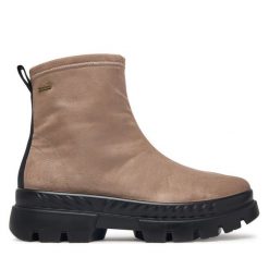 Botki Ara. Brązowe botki Ara, bez wzorów, bez obcasa, na płaskiej podeszwie, bez zapięcia. Za 789.99 zł.