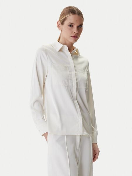 Guess Koszula W5RH40 WFQC2 Écru Regular Fit. Koszule Guess, xl, z aplikacjami, z syntetyku, bez kołnierzyka, bez ramiączek. Za 479.99 zł.