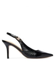 Guess Szpilki FLTNAS LEP05 Czarny. Czarne szpilki Guess, z aplikacjami, z lakierowanej skóry, bez obcasa, na szpilce, bez zapięcia. Za 634.99 zł.