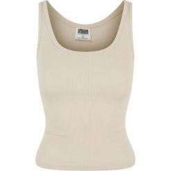 Tank Top Damski Prążkowana Ekologiczny Basic 2pak. Brązowe topy Urban Classics, xl, bez wzorów, prążkowane, bez kołnierzyka, bez ramiączek. Za 92.99 zł.