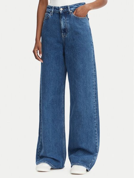 Tommy Jeans Jeansy DW0DW23069 Niebieski Wide Leg. Niebieskie jeansy Tommy Jeans, bez wzorów. Za 349.99 zł.