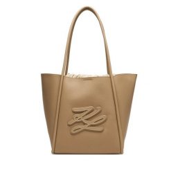 Torebka KARL LAGERFELD. Brązowe shopper KARL LAGERFELD, bez wzorów, bez dodatków. Za 1,399.00 zł.