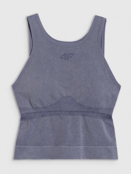 4F Top do jogi i pilatesu slim szybkoschnący damski - granatowy XS/S. Niebieskie koszulki sportowe 4f, bez wzorów, z elastanu, bez ramiączek, na jogę i pilates. W wyprzedaży za 99.99 zł.