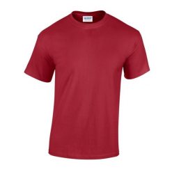 Ciężka Bawełniana Koszulka Unisex Dla Dorosłych. Czerwone bluzki GILDAN, m, bez wzorów, z bawełny, sportowe, bez kołnierzyka, bez ramiączek. Za 30.99 zł.