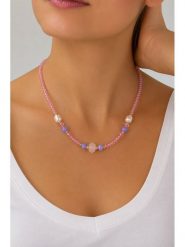 Pierres delicates Pozłacany naszyjnik z kwarcem różowym - dł. 45 cm rozmiar: onesize. Czerwone naszyjniki Pierres delicates, z kwarcem, pozłacane. Za 73.95 zł.
