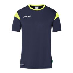 Koszulka Uhlsport Squad 27. Niebieskie bluzki Uhlsport, bez wzorów, z dżerseju, sportowe, bez kołnierzyka, bez ramiączek. Za 122.50 zł.