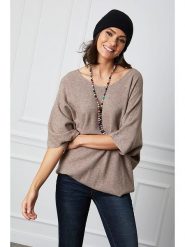 Joséfine Sweter "Dalor" w kolorze szarobrązowym rozmiar: L. Brązowe swetry Joséfine, l, bez wzorów, z kaszmiru, bez ramiączek. Za 218.05 zł.