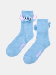 Skarpetki z elementami 3D Stitch - błękitny. Niebieskie skarpety Sinsay, bez wzorów. Za 12.99 zł.