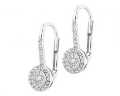 Kolczyki z białego złota z brylantami - 0,18 ct - próba 585. Białe kolczyki Apart, z brylantem, złote. Za 3,990.00 zł.