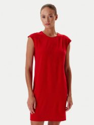 Tatuum Sukienka codzienna Zimona T2508.205 Czerwony Relaxed Fit. Czerwone sukienki Tatuum, na co dzień, bez wzorów, z syntetyku, bez kołnierzyka, bez ramiączek, proste. Za 149.99 zł.
