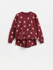 Dwuczęściowa piżama w misie - brązowy. Brązowe piżamy Reserved, bez wzorów, z bawełny, bez ramiączek. Za 139.99 zł.