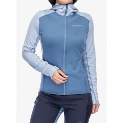 Bluza z kapturem damska La Sportiva Upendo Hoody. Niebieskie bluzy La Sportiva, na zimę, xs, bez wzorów, z kapturem. Za 455.99 zł.