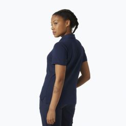 Koszulka polo damska Helly Hansen Siren Polo. Niebieskie koszulki polo Helly Hansen, bez wzorów, bez kołnierzyka, bez ramiączek. Za 260.50 zł.