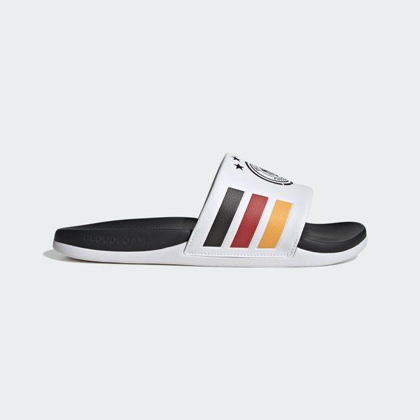 Klapki Adilette komfort 2.0 Niemcy. Białe klapki Adidas, bez wzorów, z materiału, bez obcasa. Za 219.00 zł.