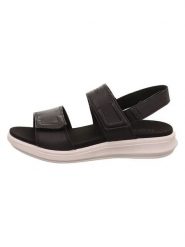 Legero Skórzane sandały "Ella" w kolorze czarnym rozmiar: 37. Czarne sandały Legero, bez wzorów, klasyczne, z otwartym noskiem, bez obcasa, bez zapięcia. Za 173.99 zł.