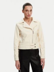 Rinascimento Kurtka z imitacji skóry CFC0119619003 Écru Regular Fit. Kurtki Rinascimento, l, bez wzorów, ze skóry, bez kaptura. Za 229.99 zł.