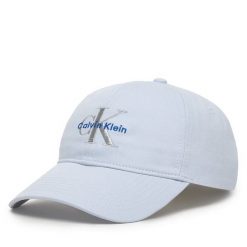 Czapka z daszkiem Calvin Klein. Niebieskie czapki Calvin Klein, bez wzorów. Za 169.99 zł.