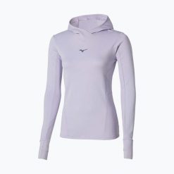Bluza do biegania damska Mizuno Active Warm Hooded. Niebieskie bluzy Mizuno, l, bez wzorów, z elastanu, bez kaptura. Za 139.99 zł.
