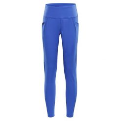 Damskie legginsy Alpine Pro Gemsa. Niebieskie legginsy Alpine Pro, l, z aplikacjami, z materiału, z podwyższonym stanem. Za 323.80 zł.