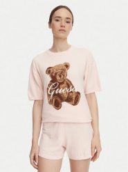 Guess T-Shirt O6BR03 Z1145 Różowy jasny Regular Fit. Czerwone t-shirty Guess, xl, z aplikacjami, z syntetyku, bez kołnierzyka, bez ramiączek. Za 234.99 zł.