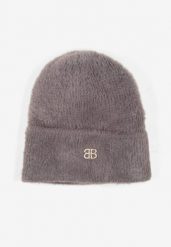 Szara Czapka Beanie z Wiskozą Wełną i Naszywką Zolirra. Szare czapki Renee, z aplikacjami, z jeansu. Za 34.99 zł.