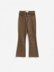 Jeansy flare z krótszą nogawką - dark grey jeans. Szare jeansy Reserved, bez wzorów. Za 129.99 zł.
