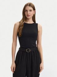 Vero Moda Top Ruby 10342997 Czarny Slim Fit. Czarne topy Vero Moda, s, bez wzorów, z bawełny, bez kołnierzyka, bez ramiączek. Za 79.99 zł.