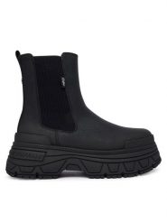 Buffalo Sztyblety Fusion Chelsea 1270098 Czarny. Czarne botki Buffalo, bez wzorów, ze skóry, bez obcasa, na płaskiej podeszwie, bez zapięcia. Za 479.99 zł.