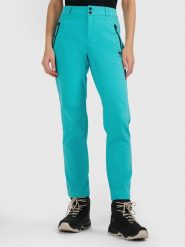 SPODNIE TREKKINGOWE DAMSKIE 4F SOFTSHELL Z MEMBRANĄ TFTRF0988 XS. Niebieskie spodnie narciarskie 4f, l, bez wzorów, z softshellu, trekkingowe. Za 299.99 zł.