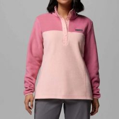 Bluza Columbia Benton Springs 1/2 Snap P Różowa. Czerwone bluzy Columbia, xl, bez wzorów, bez kaptura. Za 203.45 zł.