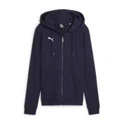 Bluza Rozpinana Damska Team Goal Casuals. Niebieskie bluzy Puma, l, bez wzorów, z bawełny, z kapturem. Za 173.60 zł.