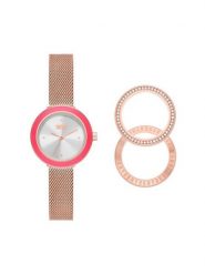 DKNY Zegarek Sasha NY6654SET Różowe złocenie. Czerwone, analogowe zegarki DKNY. Za 559.99 zł.
