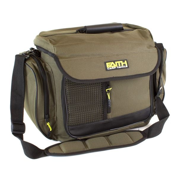 Session Bag - Torba wędkarska. Zielone torby na ramię FAITH CARP TACKLE, bez wzorów, na ramię, duże, bez dodatków. Za 208.99 zł.