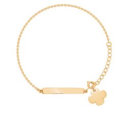 Bransoletka z blaszką i koniczyną pozłacana. Żółte bransoletki Lilou, pozłacane. Za 248.00 zł.