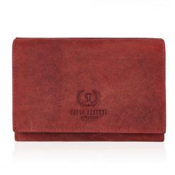 Portfel skórzany vintage PAOLO PERUZZI czerwony T-33-RD. Czerwone portfele PAOLO PERUZZI, bez wzorów, ze skóry. Za 69.99 zł.